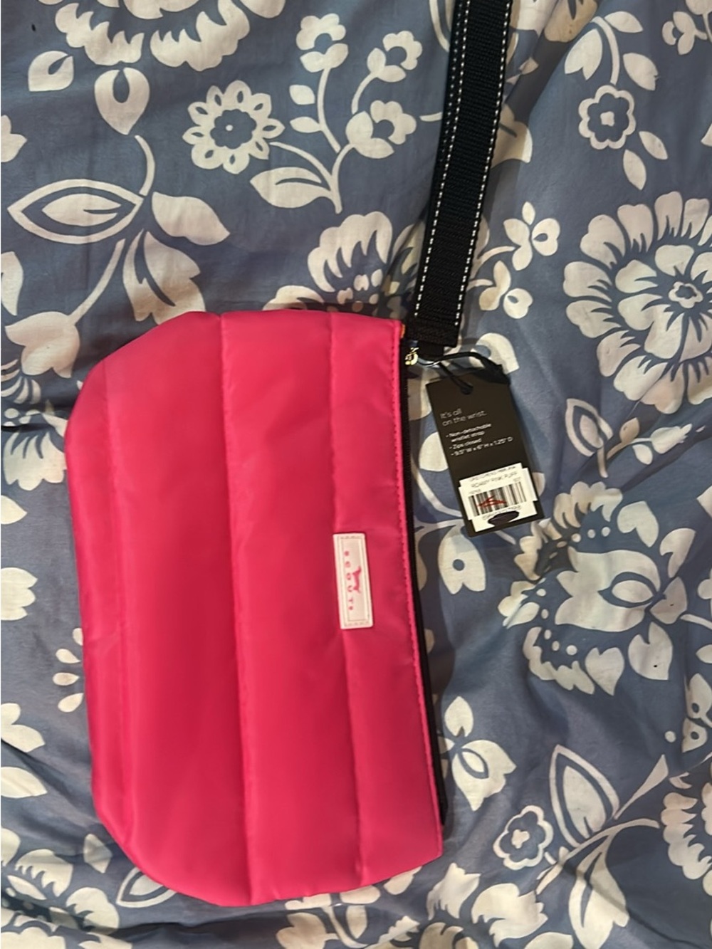 Scout Hot Pink Quilted Crossbody Bag with Black Strap